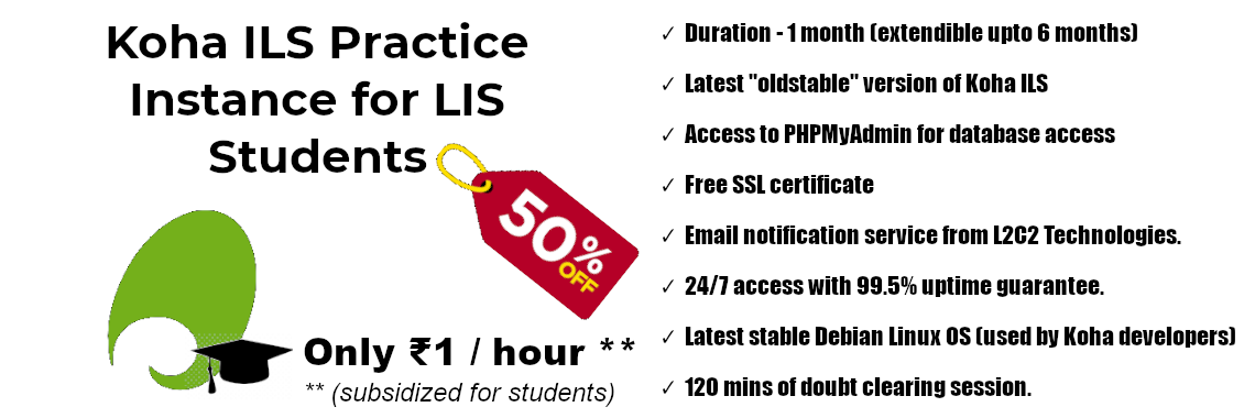 Practice Koha Instance for LIS students